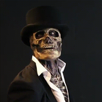 Halloween's Skeleton Costume with Latex Mask and Spine Bodysuit