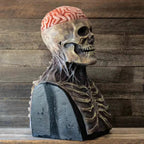 Halloween's Skeleton Costume with Latex Mask and Spine Bodysuit